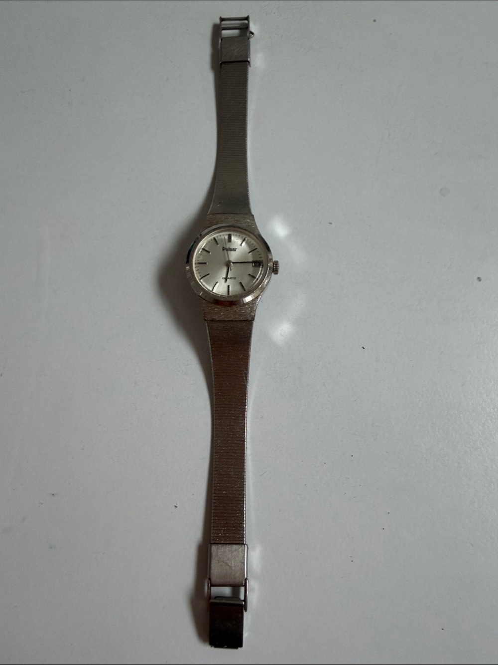 Vintage Pulsar by Seiko Silver Women's Mesh Bracelet Watch needs battery